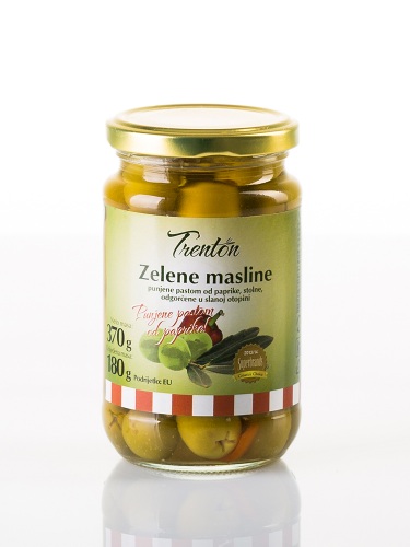Grüne Oliven mit Paprikapaste 370g
